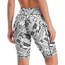 Cargar imagen en el visor de la galería, Pantalones de Yoga Cintura Alta Leggings de Yoga 1/2 para Mujer Y011B Personalizados con Impresión Completa de múltiples imágenes con Foto Logo Patrón Texto
