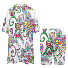 Cargar imagen en el visor de la galería, Camisa / Blusa / Camisola Conjunto de dos piezas manga de murciélago escote en V para mujer OTZ Personalizada con Impresión Completa de una imagen con Foto Logo Patrón Texto

