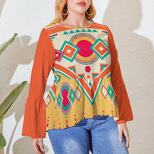 Cargar imagen en el visor de la galería, Camiseta / Blusa talla grande holgada con dobladillo irregular para mujer PL Personalizada con Impresión Completa de múltiples imágenes con Foto Logo Patrón Texto
