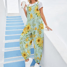 Cargar imagen en el visor de la galería, Mono suelto pantalones casual con tirantes lazo de moda para mujer RP Personalizado con Impresión Completa de múltiples imágenes con Foto Logo Patrón Texto
