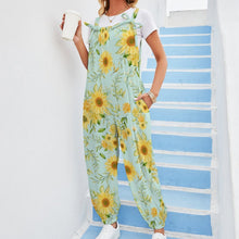 Cargar imagen en el visor de la galería, Mono suelto pantalones casual con tirantes lazo de moda para mujer RP Personalizado con Impresión Completa de múltiples imágenes con Foto Logo Patrón Texto
