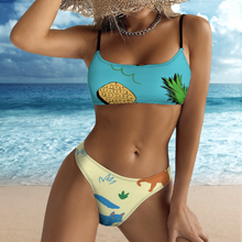 Cargar imagen en el visor de la galería, Bandeau Bikini Sexy con Tirantes de Mujer S100D55 Personalizado con Impresión Completa de múltiples imágenes con Foto Logo Patrón Texto
