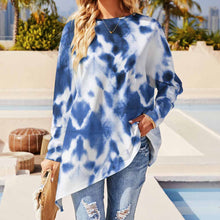 Cargar imagen en el visor de la galería, Camiseta manga larga con dobladillo irregular casual de moda para mujer XL Personalizada con Impresión Completa de una imagen con Foto Logo Patrón Texto
