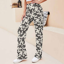 Cargar imagen en el visor de la galería, Pantalones de yoga rectos con cordones para mujer XP Personalizados con Impresión Completa de una imagen con Foto Logo Patrón Texto
