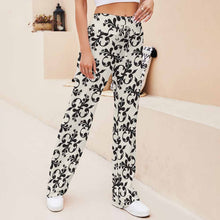 Cargar imagen en el visor de la galería, Pantalones de yoga rectos con cordones para mujer XP Personalizados con Impresión Completa de una imagen con Foto Logo Patrón Texto
