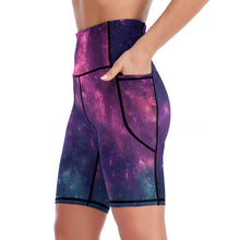 Cargar imagen en el visor de la galería, Pantalones Cortos 1/2 de Yoga con Bolsillos para mujer YJ008 Personalizados con Impresión Completa de una imagen con Foto Logo Patrón Texto
