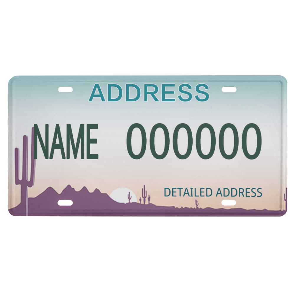 Placa de matrícula de coche de hierro (15 × 30 cm) QC1101006 Personalizado Personalizada con Foto, Texto o Logo