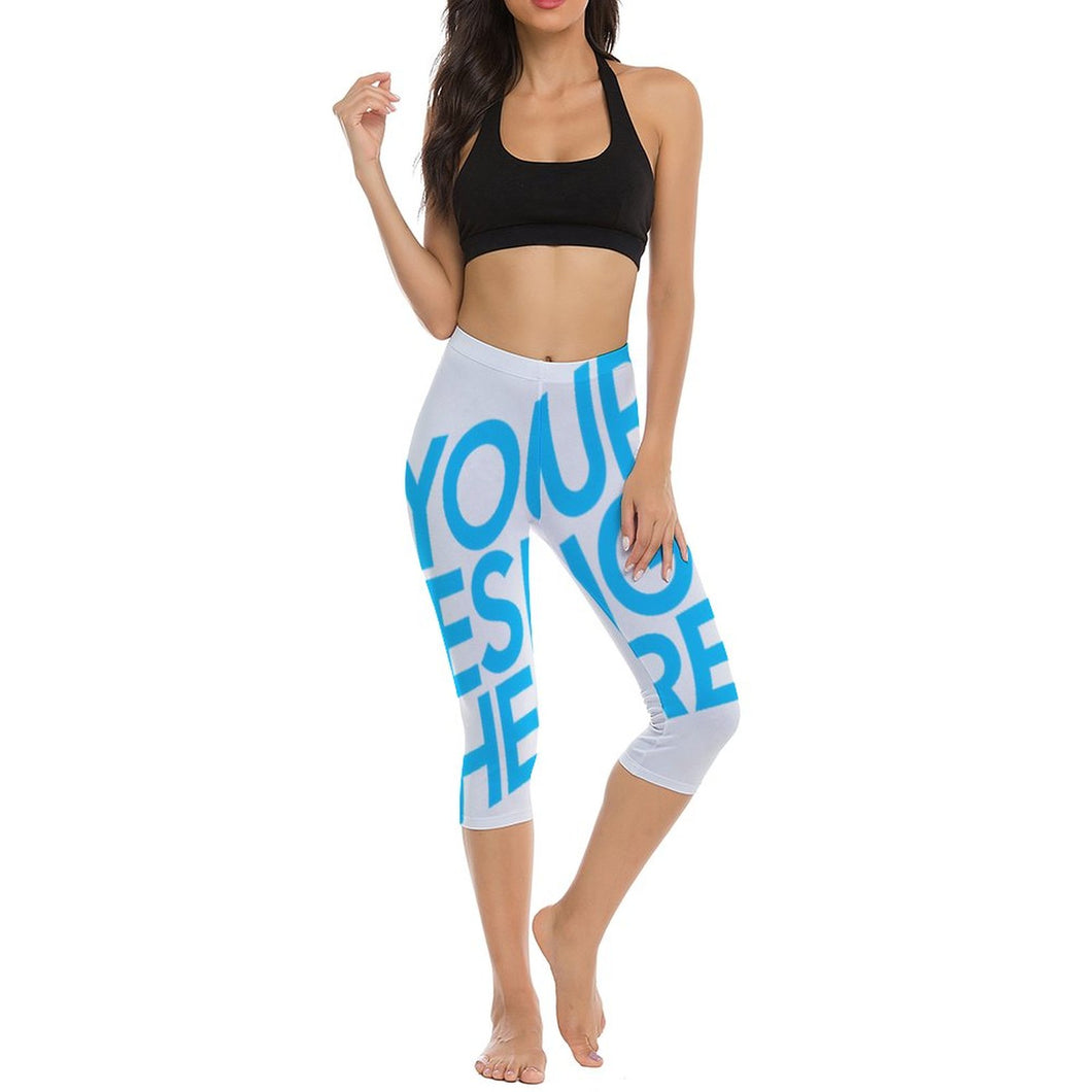 Pantalones 3/4 de Yoga Leggings de Cintura Alta de Fitness Ejercicio para Mujer SY009 Personalizados con Impresión Completa de una imagen con Foto Logo Patrón Texto