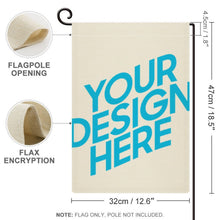 Cargar imagen en el visor de la galería, Bandera de Jardín de Lino Denso (Ambos lados Mismos) con Diseño Personalizado Personalizada de Tus Fotos o Textos
