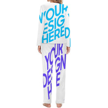 Cargar imagen en el visor de la galería, Traje de Pijama Suave de Dos Piezas Casual Manga Larga para Mujer BTZ Personalizado con Impresión Completa de dos imágenes con Foto Logo Patrón Texto
