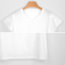 Cargar imagen en el visor de la galería, Camiseta manga corta cuello en V de moda para mujer AHT Personalizada con Impresión Completa de múltiples imágenes con Foto Logo Patrón Texto
