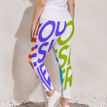 Cargar imagen en el visor de la galería, Leggings elásticos Pantalones deportivos de yoga talla grande para mujer UP Personalizados con Impresión Completa de múltiples imágenes con Foto Logo Patrón Texto
