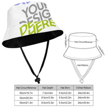 Cargar imagen en el visor de la galería, Sombrero de Cubo / Pescador Infantil con Correa Unisex para Sol Playa Verano al Aire Librepara Niños Niñas YT1205072 Personalizado Impresion Completa de Múltiples Imágenes con Foto Logo Patrón Texto
