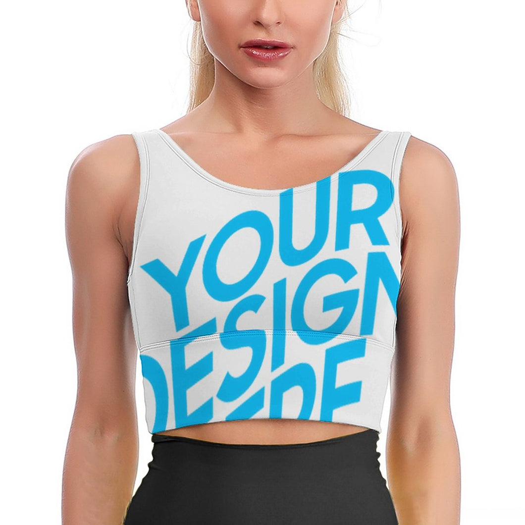 Sujetador Deportivo Top Corto de Yoga Entrenamiento para mujer YJ031 con Diseño Personalizado con Impresión Completa de una imagen con Foto Logo Patrón Texto