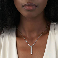 Cargar imagen en el visor de la galería, Collar de Barra Vertical con Diamante para Mujer Hombre X0004 Grabado Personalizado con Texto Nombre

