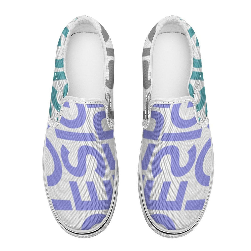 Zapatos de Lienzo sin Cordones Diseño Simétrico para Mujer Hombre FS0811005 Personalizados con Impresión Completa con Foto Logo Patrón Texto