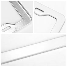 Cargar imagen en el visor de la galería, Marco de placa de matrícula cuatro agujeros planos (un par) Marco de aluminio mate para matrícula QC1101014 Personalizado Personalizada con Foto, Texto o Logo
