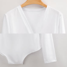 Cargar imagen en el visor de la galería, Mono sexy de manga larga con escote en V profundo para mujer ALRP Personalizado con Impresión Completa de múltiples imágenes con Foto Logo Patrón Texto
