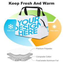 Cargar imagen en el visor de la galería, XB0602006 Bolso o paquete de poliéster para el almuerzo y alimento, bolso térmico con asa para adultos y niños Personalizado con Foto o Mensajes de Texto
