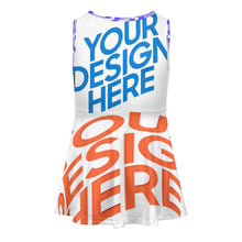 Cargar imagen en el visor de la galería, Vestido de niña F12Q vestido de jersey sin mangas personalizado con patrón foto texto (impresión de imágenes múltiples)
