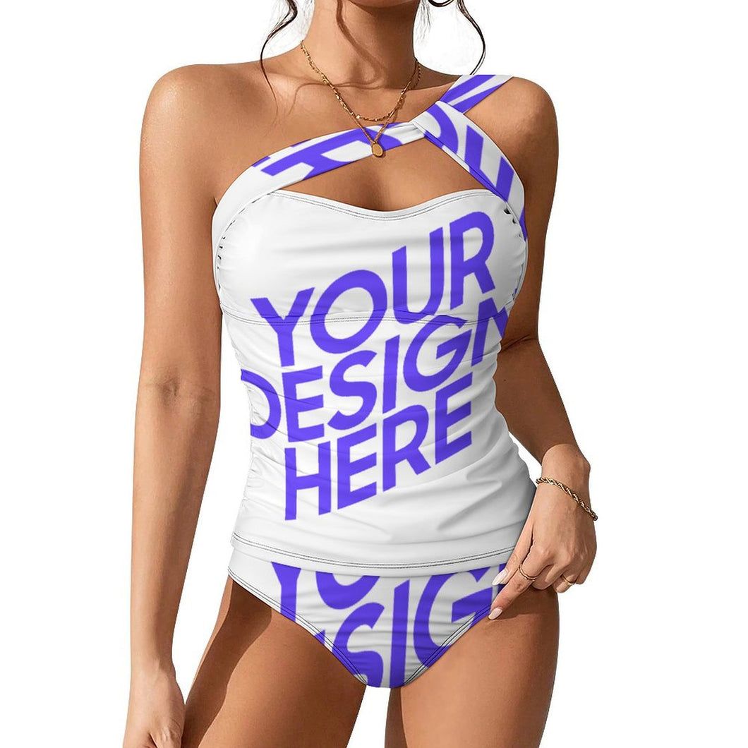 Novedad de 2024 conjunto de 2 piezas traje de baño Tankini Sexy para mujer SDS2002 personalizado con patrón foto texto (impresión de imagen única)