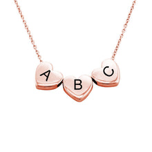 Cargar imagen en el visor de la galería, Collar con Colgante de Corazón Tridimensional para Mujer Madre X0070 Grabado con Texto Nombre de Plata / Cobre Chapado de Oro Rosa
