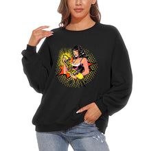 Cargar imagen en el visor de la galería, Sudadera para mujer con mangas abullonadas de vellón holgada con cuello redondo y hombros caídos  casual NZ2205185 D85 Personalizada con Foto, Texto o Logo
