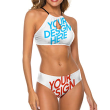 Cargar imagen en el visor de la galería, Bikini / Traje de baño estilo halter de tirantes BK2040 Personalizado con impresión completa de una sola imagen con Foto Logo Patrón Texto
