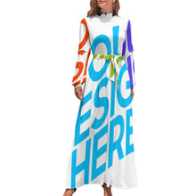 Cargar imagen en el visor de la galería, Vestido largo de cintura elástica elegante de moda para mujer XQ Personalizado con Impresión Completa de múltiples imágenes con Foto Logo Patrón Texto
