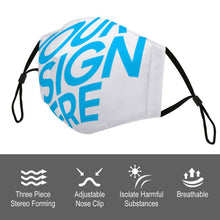 Cargar imagen en el visor de la galería, Mascarilla para PM2.5 (Cuerda Negra)  con Diseño Personalizado Personalizada con Foto, Texto o Logo
