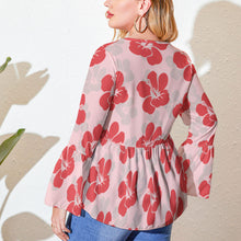 Cargar imagen en el visor de la galería, Camiseta / Blusa talla grande holgada con dobladillo irregular para mujer PL Personalizada con Impresión Completa de una imagen con Foto Logo Patrón Texto
