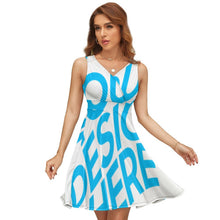 Cargar imagen en el visor de la galería, Vestido sin Mangas Cintura Alta Sexy para Mujer NZ022 Personalizado con Impresión Completa de una imagen con Foto Logo Patrón Texto
