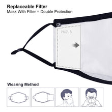 Cargar imagen en el visor de la galería, Máscara Mascarilla con Dos Filtros de Poliéster con Impresión de Diseño Personalizado Personalizada con Foto, Texto o Logo
