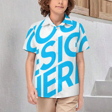 Cargar imagen en el visor de la galería, Camisa niño manga corta con bolsillo 225 personalizado con patrón foto texto (impresión de imagen única)
