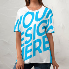 Cargar imagen en el visor de la galería, Camiseta de manga corta de algodón con estampado para mujer ZP057  Personalizada con Foto, Texto o Logo
