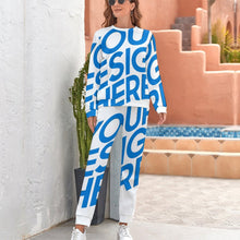 Cargar imagen en el visor de la galería, Traje de sudadera clásico casual de moda para mujer CT20 Personalizado con Impresión Completa de una iamgen con Foto Logo Patrón Texto
