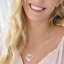 Cargar imagen en el visor de la galería, Collar de Corazón Entrelazados con Circonitas Cúbicas para Mujer de Plata 925 / Cobre Chapado de Oro X0075 Grabado Personalizado con Texto Nombre
