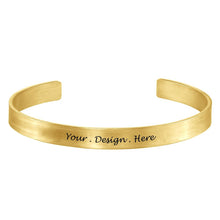 Cargar imagen en el visor de la galería, Brazalete / Pulsera abierta de plata de ley 925 chapado en oro / oro rosa de 18K para mujer hombre S0009 Personalizado Grabado con Texto Nombre
