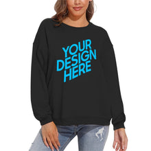 Cargar imagen en el visor de la galería, Sudadera holgada con cuello redondo y hombros caídos para mujer 100% algodón casual NZ2205148 A-071Personalizado Personalizada con Foto, Texto o Logo
