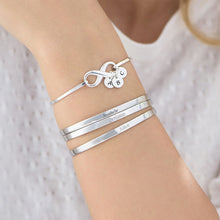 Cargar imagen en el visor de la galería, Brazalete / Pulsera de Infinito con Discos en Plata 925 / Cobre para Mujer Hombre S0043 Grabado Personalizado con Texto Nombre
