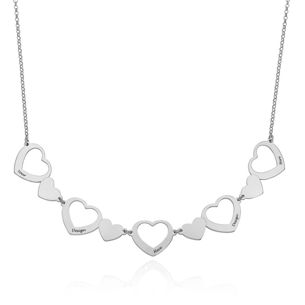 Collar Multi-Corazones Conectados Elegante para Mujer X0061 Grabado Personalizado con Texto Nombre