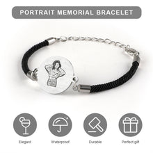 Cargar imagen en el visor de la galería, Pulsera con Colgante Redondo Grabado con Fotos Patrones SS1407052 Personalizada con Texto Nombre Letra Imagen Foto
