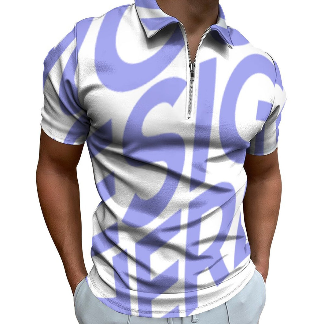 POLOS de manga corta con cremallera para hombre B470 Personalizados con Impresión Completa de con Foto Logo Patrón Texto