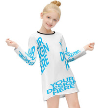 Cargar imagen en el visor de la galería, ET015 Vestido de Manga larga para Niña con Diseño Personalizado Personalizada de Tus Imágenes o Textos
