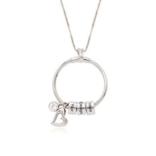 Cargar imagen en el visor de la galería, Collar Personalizado con Colgante Circular con Bola Corazón Diamante para Mujer X0091 Grabado con Texto Nombre
