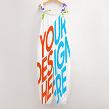 Cargar imagen en el visor de la galería, Mono suelto pantalones casual con tirantes lazo de moda para mujer RP Personalizado con Impresión Completa de múltiples imágenes con Foto Logo Patrón Texto
