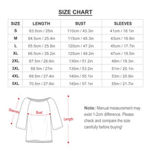 Cargar imagen en el visor de la galería, Camiseta Sexy hombro descubierto manga media para mujer BAT Personalizada con Impresión Completa de múltiples imágenes con Foto Logo Patrón Texto
