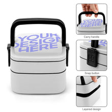 Cargar imagen en el visor de la galería, Caja de almuerzo de doble capa / Bento / Lonchera Plástica XB0602028 Personalizada con Impresión Completa con Foto Logo Patrón Texto
