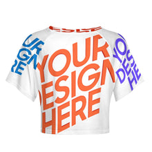 Cargar imagen en el visor de la galería, Camiseta crop top para mujer NT29 personalizado con patrón foto texto (impresión de imágenes múltiples)
