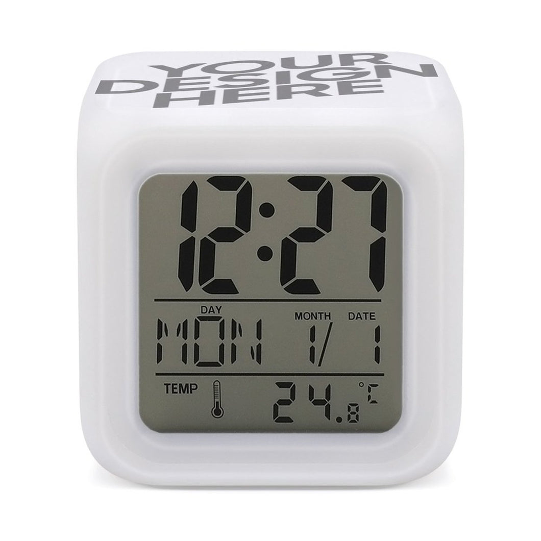 Reloj Despertador con 7 Colores Cambiados Alarma Digital con Calendario y Termómetro para Trabajar Estudiantes JJ0529002 Personalizado Impresion Completa de Múltiples Imágenes con Foto Logotipo Patrón Texto